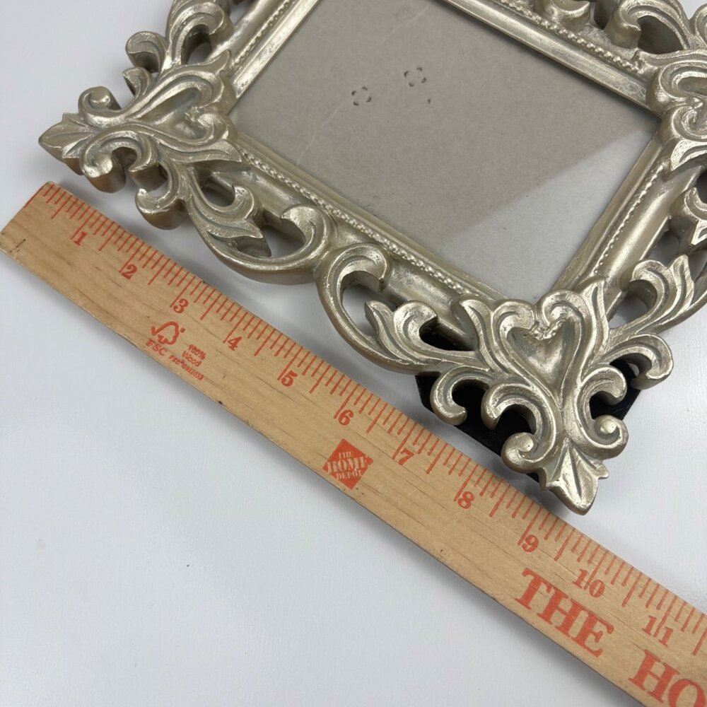 Vintage Cynthia Rowley Ornate Silver-Tone Photo Frame 4x6 Photo Tabletop Baroque - Picture 7 of 8